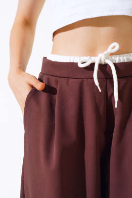 Bel Garnili Pantolon Kahve - Thumbnail