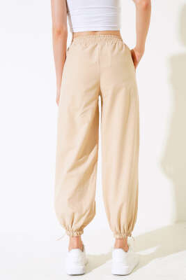 Paça Lastikli Pantolon Latte - Thumbnail