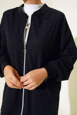 Bamber Fermuarlı Hırka Siyah - Thumbnail