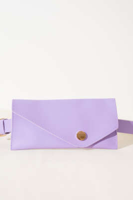 Pazarium - Cüzdanlı İnce Lila Kemer