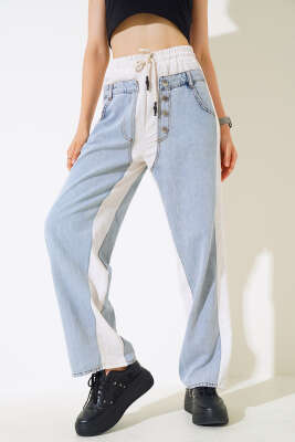 Keten Garnili Kot Pantolon Bej - Thumbnail