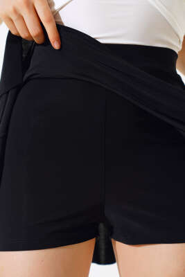 Sandy Şort Etek Siyah - Thumbnail