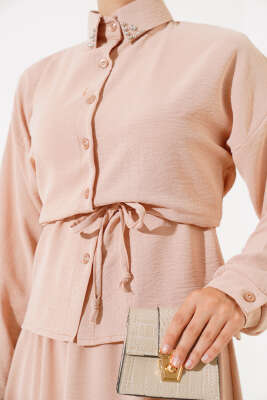 Yakası Boncuklu Ayrobin Etekli İkili Takım Bisküvi - Thumbnail