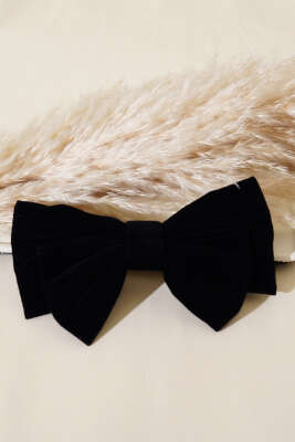 Kadife Fiyonk Toka Siyah - Thumbnail