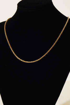 Tırtıklı Kolye Gold - Thumbnail