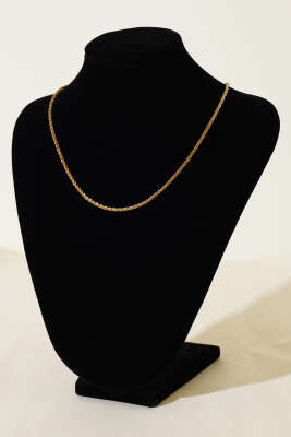 Tırtıklı Kolye Gold - Thumbnail