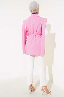 Beli İpli Yelek Pembe - Thumbnail