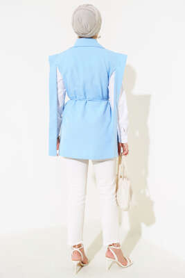 Beli İpli Yelek Mavi - Thumbnail