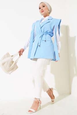 Beli İpli Yelek Mavi - Thumbnail