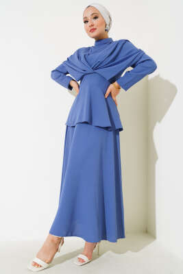 Krep Etekli İkili Takım Indıgo - Thumbnail