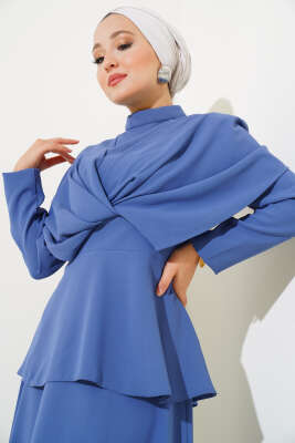 Krep Etekli İkili Takım Indıgo - Thumbnail