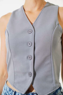 Krep Yelek Gri - Thumbnail