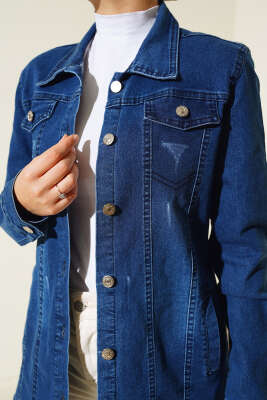 Metal Düğmeli Kot Ceket Kot - Thumbnail