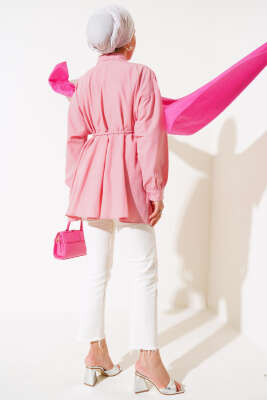 Kalp Tokalı Gömlek Pudra - Thumbnail