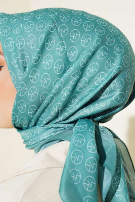 MK Desen Soft Eşarp Mint Yeşili - Thumbnail