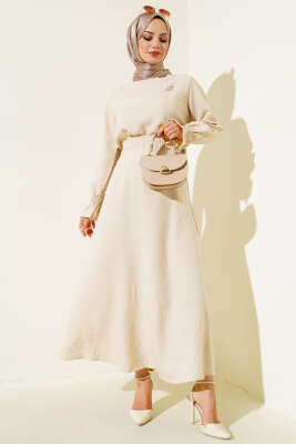 Bilekleri Lastikli Etekli İkili Takım Taş - Thumbnail