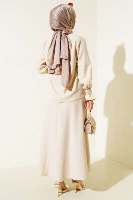 Bilekleri Lastikli Etekli İkili Takım Taş - Thumbnail