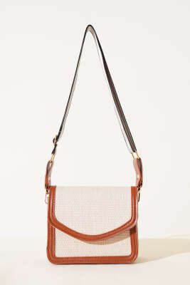 Hasır Kare Kol Çantası Taba - Thumbnail