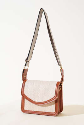 Hasır Kare Kol Çantası Taba - Thumbnail