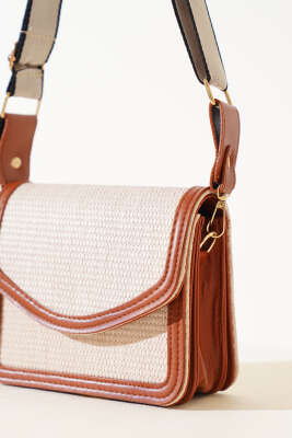 Hasır Kare Kol Çantası Taba - Thumbnail