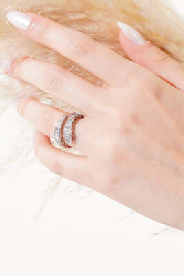 Yılan Taşlı Yüzük Gümüş - Thumbnail