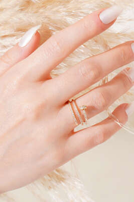 Taşlı Yüzük Gold - Thumbnail