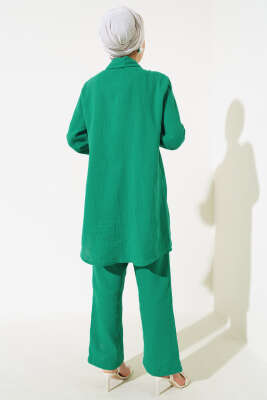 Sarkıt Taş Detaylı İkili Takım Yeşil - Thumbnail