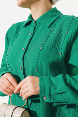 Sarkıt Taş Detaylı İkili Takım Yeşil - Thumbnail