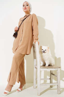 Sarkıt Taş Detaylı İkili Takım Latte - Thumbnail
