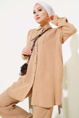 Sarkıt Taş Detaylı İkili Takım Latte - Thumbnail