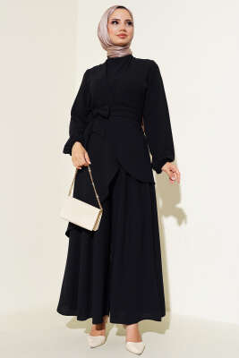 Bel Kuşaklı İkili Takım Siyah - Thumbnail