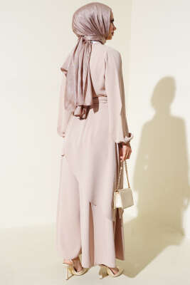 Bel Kuşaklı İkili Takım Bej - Thumbnail