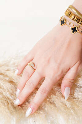 Yılan Taş Yüzük Gold - Thumbnail