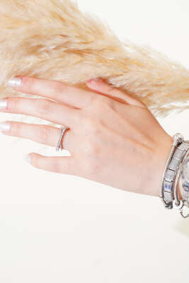 Sıra Taşlı Yüzük Gümüş - Thumbnail