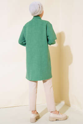 Çift Cepli Salaş Keten Gömlek Benetton - Thumbnail