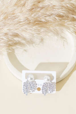 İncili Buğday Küpe Gümüş - Thumbnail