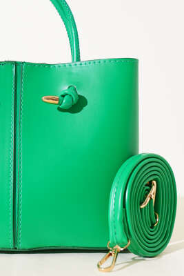 Dikiş Detaylı Kadın El Çantası Yeşil - Thumbnail