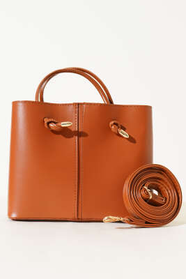 Dikiş Detaylı Kadın El Çantası Taba - Thumbnail