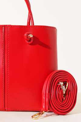 Dikiş Detaylı Kadın El Çantası Kırmızı - Thumbnail