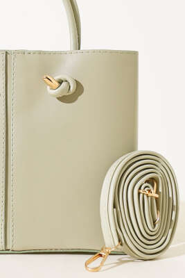 Dikiş Detaylı Kadın El Çantası Çağla Yeşili - Thumbnail