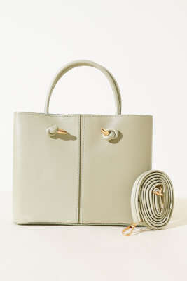 Dikiş Detaylı Kadın El Çantası Çağla Yeşili - Thumbnail