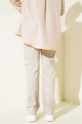 Uzun Salaş Kot Pantolon Taş - Thumbnail