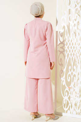 Önü İncili İkili Takım Gül Kurusu - Thumbnail