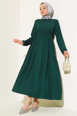 Bürümcük Kat Kat Elbise Zümrüt - Thumbnail