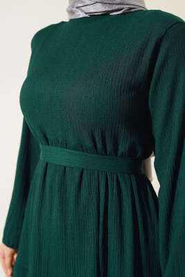 Bürümcük Kat Kat Elbise Zümrüt - Thumbnail