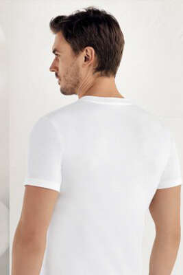 Şahinler Erkek Kısa Kol Badi Beyaz - Thumbnail