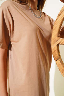 Uzun T-Shirt Latte - Thumbnail