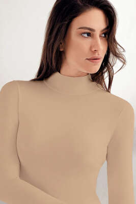 Şahinler Bayan Uzun Kol Dik Yaka Body Ten - Thumbnail