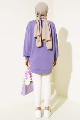 İki İplik Düz Tunik Lila - Thumbnail