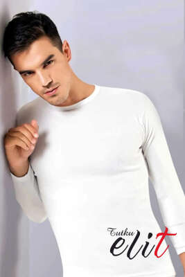 Pazarium - Tutku Elit Elastan Uzun Kol Badi Beyaz